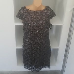 Stunning black and champagne sequence dress!